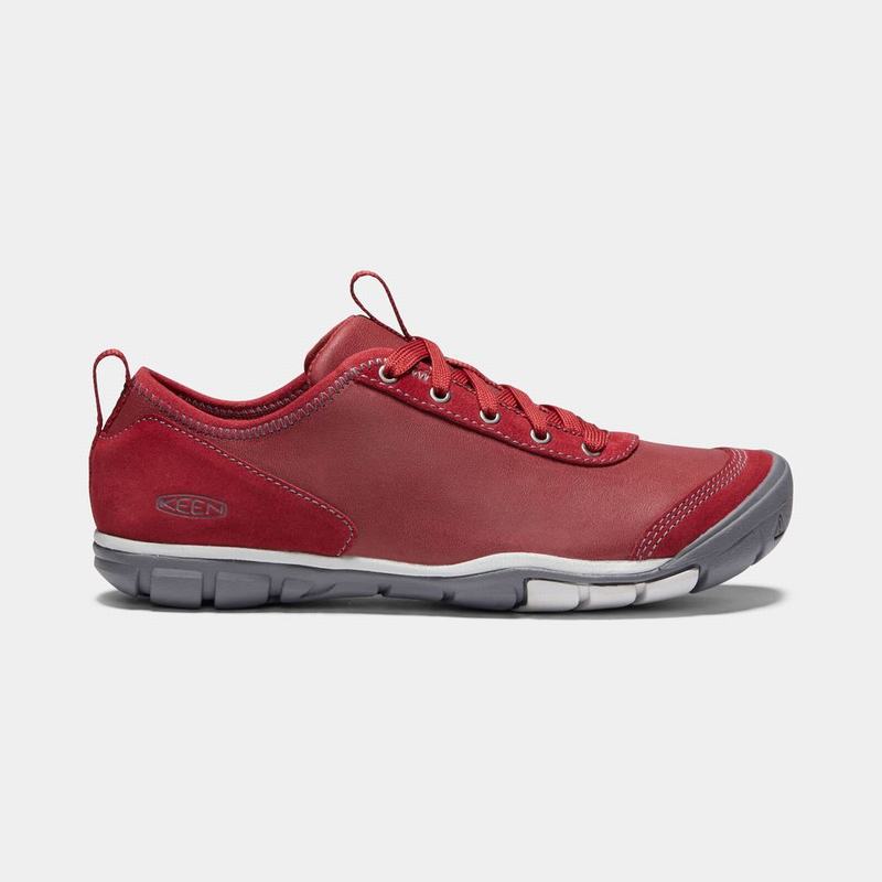 Keen Hush Leather Cnx Womens Casual Shoes Red Outlet (8165-URZKF)